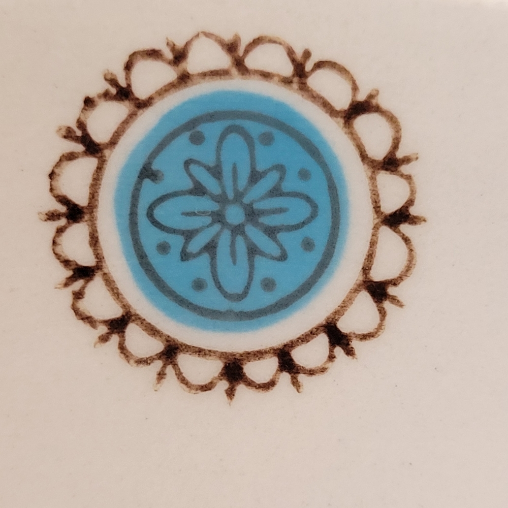 Mikasa Focus-Shape Zombie Saucers (2) Pattern #2028-8? Japan Green Blue Flowers - Picture 11 of 15